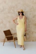 Ажурное летнее платье ART KNIT длинное желтое, S-M 040331 - изображение 4