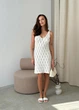 Ажурное летнее платье короткое ART KNIT молочное, M-L 037696 - изображение 3