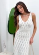 Ажурное летнее платье длинное ART KNIT молочное, L-XL 037686 - изображение 6