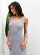 Ажурное летнее платье длинное ART KNIT серая-лаванда, L-XL 037690 - изображение 8