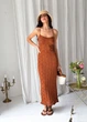 Пляжное платье Кружево ART KNIT янтарное, S-M 040551 - изображение 1