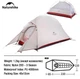 Палатка сверхлегкая одноместная с футпринтом Naturehike Cloud Up 1 Updated NH18T010-T, 20D, серо-красный - изображение 5