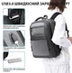 Городской рюкзак Bange BG-1921 Multi-function backpack USB порт ноутбук 15.6" Сумка для школы Черно/Серый - изображение 5
