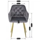 Стілець оксамитовий MEBEL ELITE RAYA, сірий, золотий ME.RAYA/P/ZL/V/K - зображення 9