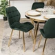 Стілець оксамитовий MEBEL ELITE LUCKY, Зелений / Золотий ME.LUCKY/Z/ZL/V/K - зображення 4