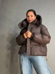Куртка женская Lady Yep 10005 дутая пуффер с капюшоном 44 коричневая - изображение 1