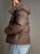 Куртка женская Lady Yep 10005 дутая пуффер с капюшоном 44 коричневая - изображение 7