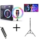 Кільцева LED лампа RGB MJ-36 92 диодов, 39 RGB, 3 крепления 36 см 14" (Чорний) Epik (183757) - зображення 3