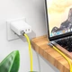 Кабель швидкої зарядки з обертовим конектором Hoco U118 USB-A на USB-C Передача даних 5A 100W Силікон LED-Індикатор 1.2м Yellow - зображення 3