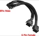 Кабель переходник в оплетке 18 AWG 20 см 2xGPU 6 pin (FEMALE Dual) -> 8 PIN GPU (MALE) PCI-E (6+2) VGA на видеокарту Черный - изображение 8