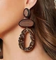 Женские сережки большие асимметричные jewelry коричнево-золотые - изображение 9