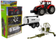 Zestaw zabawek LEAN Toys Traktor z przyczepką zgrabiarką i cysterną Czerwony 5851 (5905323219304) - obraz 1
