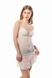 Нічна сорочка жіноча з сіточки Felisiya Lingerie Айворі 52-004 S - зображення 3