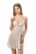 Нічна сорочка жіноча з сіточки та мережива Felisiya Lingerie Шампань 4-003с320S - зображення 1