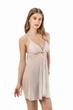 Нічна сорочка жіноча з сіточки та мережива Felisiya Lingerie Шампань 4-003с320S - зображення 7