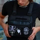 Разгрузка мужская / нагрудная сумка (Cordura 1000D) с липучками на патче (патч-панель) черная (2849839019222) - изображение 7