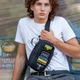 Сумка бананка (мужской мессенджер/слинг) Cordura 1000D (патч-панель) черная (0290839801113) - изображение 3