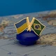 Значок Dobroznak прапори Україна / Бразилія (6637) - изображение 1