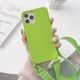 Чохол с ремінцем Wave Premium Strap Crossbody Silicone Case для Apple iPhone 13 14 Green - зображення 3