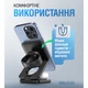 Беспроводная магнитная зарядная станция подставка 3в1 Type-C для Apple iPhone зарядное устройство с поддержкой MagSafe AirPods Apple Watch скоростная зарядка для айфона часов наушников WALKER WH-57 15W черная - изображение 5