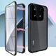 Магнитный чехол Metal Glass 360 для Xiaomi 15 с защитой экрана и камеры black - изображение 2