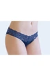 Стринги женские из хлопка с кружевным поясом Marsana 01-008 XL, Индиго - изображение 1