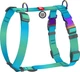Анатомическая H-образная шлейка для собак WAUDOG Nylon Recycled с QR-паспортом, градиент, S, ширина 15 мм, A 30-40, B 37-47 Голубая (52862collar) - изображение 1