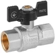 Кран кульовий Kroner 1/2" ВВ PN40 "метелик" нікельований (CV033206) - зображення 1