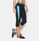 Женские спортивные капри Under Armour HeatGear CoolSwitch Capri Black Aqua (1271790-008-S) - изображение 1