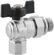 Кран-американка кульовий кутовий Kroner 1/2" ВН PN40 "метелик" нікельований (CV033223) - зображення 2