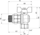 Кран-американка кульовий кутовий Kroner 3/4" ВН PN40 "метелик" нікельований (CV033224) - зображення 3