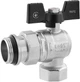 Кран-американка шаровой угловой Kroner 1" ВН PN40 "бабочка" никелированный (CV033225) - изображение 1