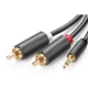 Аудіокабель Ugreen AV102 3.5 mm to 2RCA, 3 m Gray 10512 - изображение 3