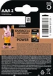 Батарейки DURACELL Basic 77133 AAA1.5V LR03 2 шт на блістері shop (5000394077133) - зображення 2