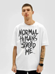 Футболка чоловіча оверсайз Normal Humans Avoid Me XL-2XL Білий (26838229) - зображення 1