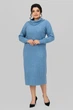 Сукня напівприлеглого силуету з трикотажу косичка та коміром-хомутом All Posa 50 Синій (ap3582#20754) - изображение 1