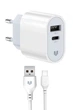 Мережевий зарядний пристрій MadeInFuture MFS12 12W A+C + кабель USB-A to USB-C White (MIF82822) - зображення 1