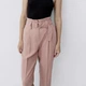 Штани жіночі Zara Spring Pink Relaxed Trousers Pants with belt buckle High Waisted S Рожеві (8372\227676) - изображение 2