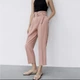 Штани жіночі Zara Spring Pink Relaxed Trousers Pants with belt buckle High Waisted S Рожеві (8372\227676) - изображение 4