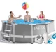 Круглый каркасный бассейн Intex 26706-6 с чашей из ПВХ хлоргенератором 4 г / ч фильтр насосом 3785 л / ч скиммером пылесосом лестницей тентом и подстилкой 305х99 см Серый (127-9-26706-6) - изображение 1