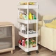 Етажерка на колесах 4 полиці біла підлогова Storage rack AND906 - изображение 2