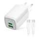 Мережевий зарядний пристрій (адаптер) 2в1 WALKER WH-75 GAN 65W + Data Cable Type-C to Type-C white - изображение 1