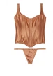 Шовковий коричневий корсет з трусиками (М/80В) Victoria's Secret - изображение 1