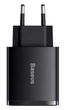 Зарядний пристрій Baseus Compact Quick Charger QC3.0+PD3.0 30W 2USB+Type-C 3A Чорний - зображення 1