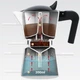 Кофеварка гейзерная алюминиевая Maestro 300 мл на 6 чашек черная (000082514) - изображение 3