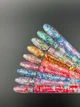 Гель-лак для ногтей Cosmo Glitter Дизайн с разноцветным глиттером разного размера , 9 мл Оранжевый с розовым №527 - изображение 6