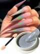 Лазерная втирка "Призма" Laser Powder для дизайна ногтей, серебро/ 2г. - изображение 12