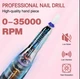 Портативный фрезер JF-603 на аккумуляторе (2600 mAh) на 35 Вт. и 35 000 об. с дисплеем, на USB- для маникюра Розовый - изображение 13