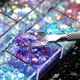 Набор блестящих стразов (12 шт/уп) шестиугольники с блестками для дизайна ногтей 413 - изображение 2