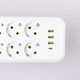 Мережевий фільтр 2.8 м Yiwu HP-5-27 подовжувач на 8 розеток з 3 USB 1 Type-C та кнопкою відключення F20U Білий (XIT-HP-5-27) - зображення 4